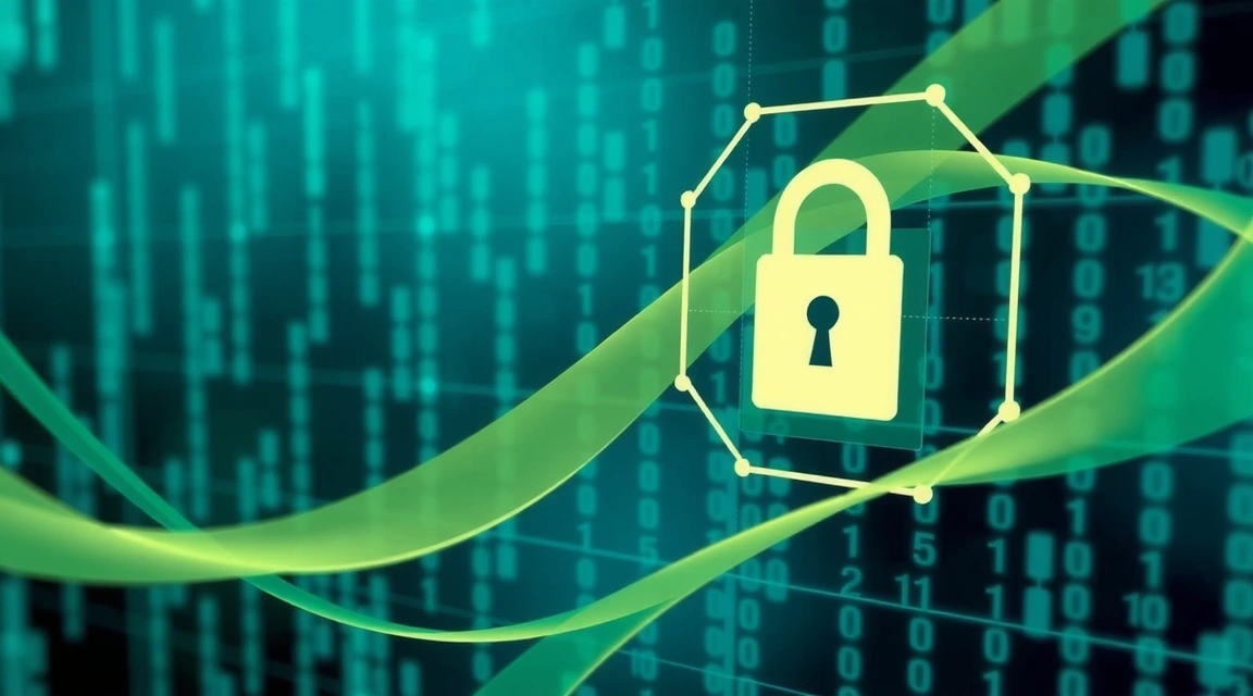 Abstract representation of data privacy and security with padlock icon